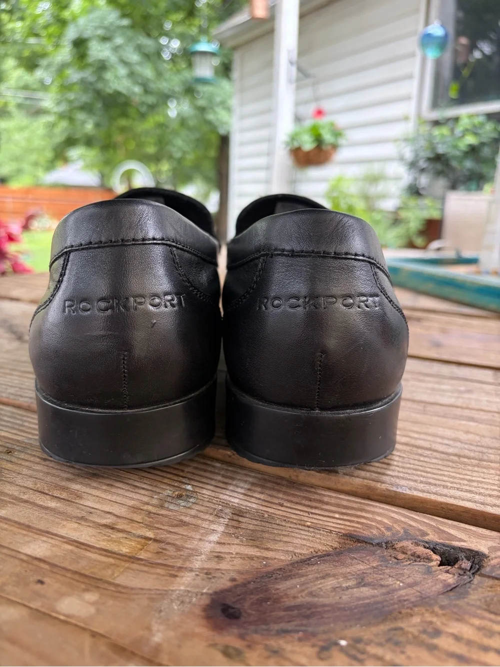 Rockport Men's Black Leather Slip-On Loafers - Classic Moc Toe